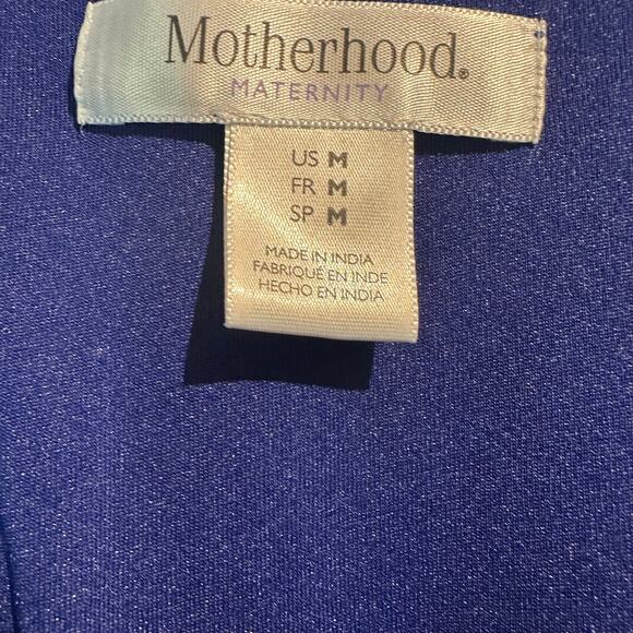 Motherhood Maternity Size Medium Royal Blue Dress VNeck Sheer Fairy Femme - Picture 4 of 8